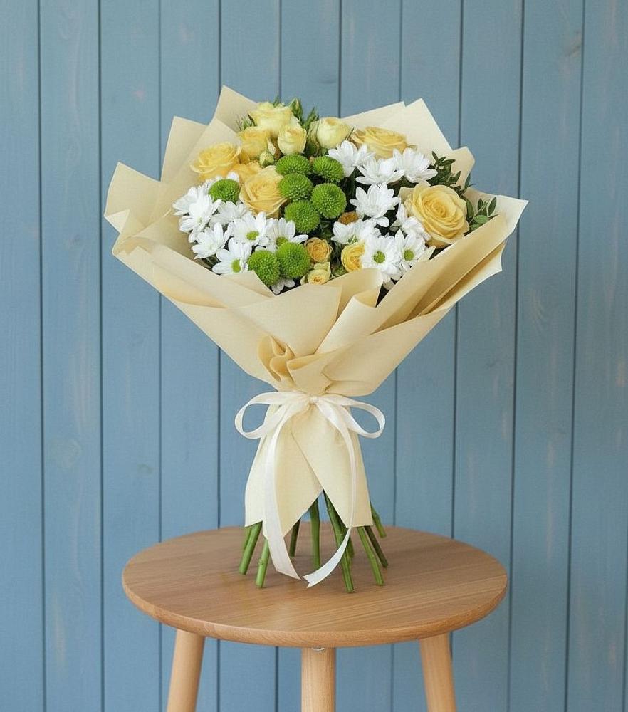 Букет цветов из: Хризантемы и Розы в Вурнары