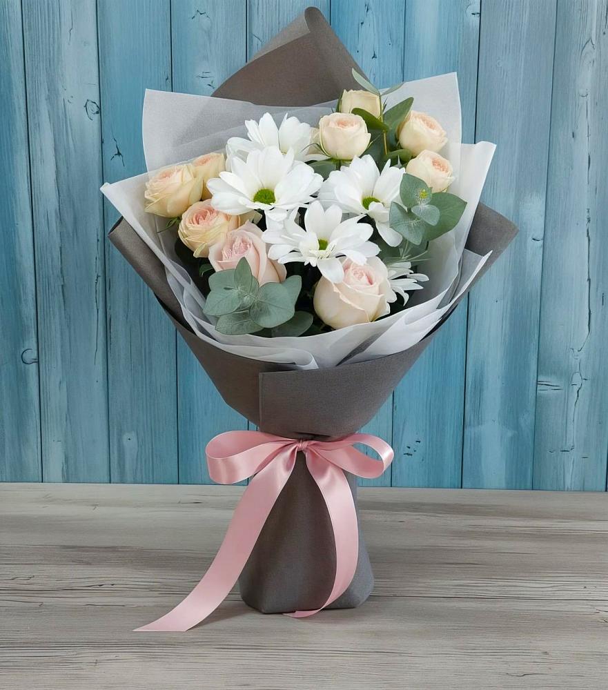 Букет цветов из: Хризантемы и Розы в Вурнары