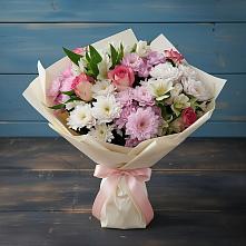 Букет цветов из:  Хризантемы, Альстромерии и Розы #REPLACE_PRED# Вурнары