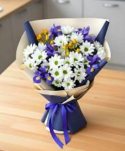 Букет цветов из:  Розы, Ирисы и Хризантемы в Вурнары