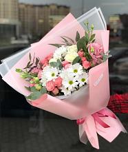 Букет цветов из:  Розы, Лизиантусы и Хризантемы в Вурнары