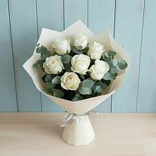 Букет Белые розы в Эвкалипте #REPLACE_PRED# Вурнары